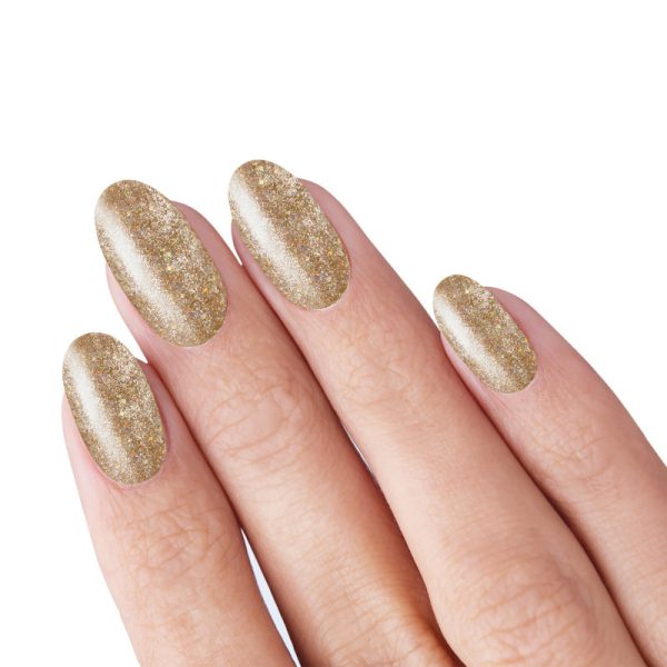 smalto glitter gold applicato